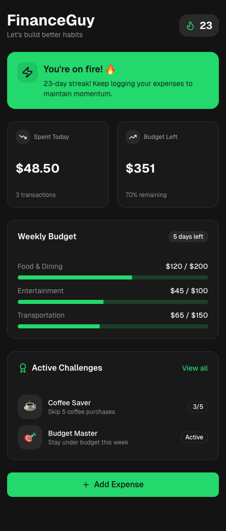 FinanceGuy Dashboard